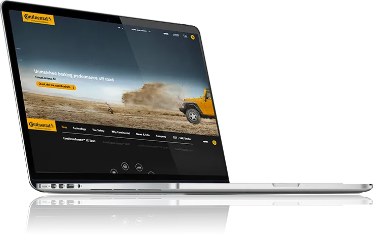 Bizionic revamped a responsive website for Continental Tyres' Middle East area